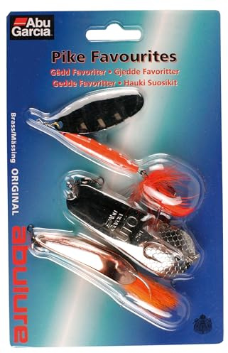 Abu Garcia Pike Favoriter, Set Med 3 Premiumbeten För Gäddfiske, Spinnare, Skedar Och Ogräsfria Beten För Predatorfiske I Sötvatten, Slitstarkt Och Lättfiskat Betespaket, Assorted Varied