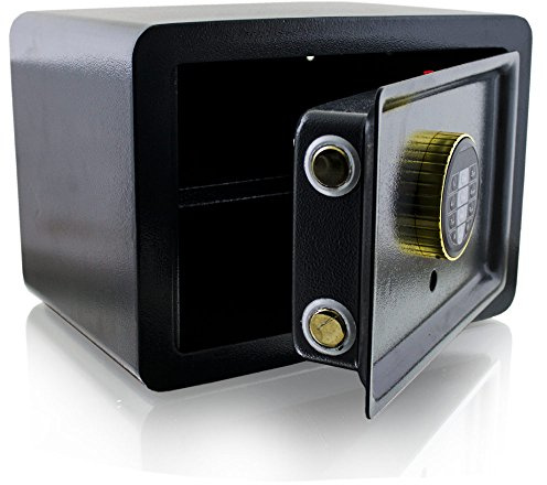 BITUXX® Design Safe Tresor elektronisch Minisafe Wandtresor Wandsafe Schranktresor Geldschrank Möbeltresor Geldsafe (Schwarz)