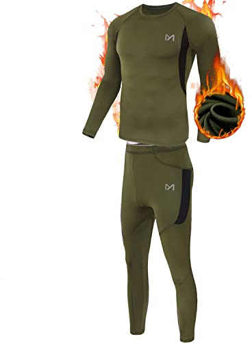 MEETYOO Conjuntos térmicos Hombre, Deportes Ropa Interior térmica Aire Libre Base Layer Thermo Function Ropa Deportiva de Invierno para Running Ciclismo Esquí