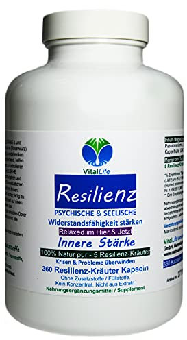RESILIENZ & SELBSTBEWUSSTSEIN stärken + PSYCHISCHE Widerstandskraft & SEELISCHE Belastbarkeit fördern - Mentale ABHÄRTUNG - Mehr ERFOLG 360 Kapseln. NATUR pur. 27190-360