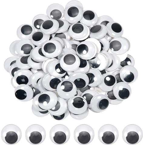 TOAOB 100 Piezas 40 mm Adhesivos Ojos Móviles Negros Talla Grande Redondos Ojos de Plástico Autoadhesivo Ojos de Seguridad Wiggle Eyes Utilizados para Manualidades de Scrapbooking Accesorios