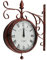 Timelike Outdoor Garden Wall Clock Double Sided Cockerel And Bell With Station Bracket, Outdoor Hanging Vintage Quartz Iron Art Retro Wall Clock For Home Decor (Double face-Copper)