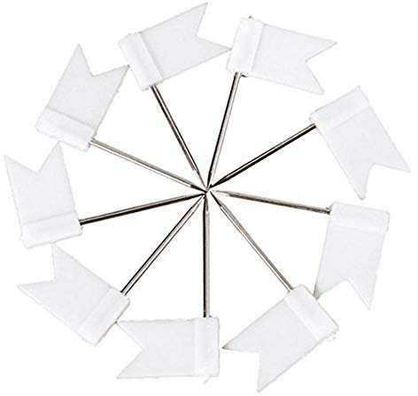 100 pièces Drapeau Carte épingles Drapeau punaises ongle Punaise Carte Dessin épingles marquage épingles pour Bureau à Domicile école Papeterie Fournitures Blanc