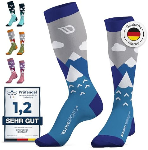 Diasports KIDSTARS Skisocken Kinder aus Merinowolle I Atmungsaktive & super weiche Merino Skisocken I Skistrümpfe Kinder I Skisocken Merino Kinder I Kinder Skisocken I Ski Socken Kind