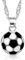 WKRTDY 1pcs Fußball Halskette mit Anhänger, Fußballkette zum Geburtstag, Edelstahl Charm, Kinder-Unisex Schmuck mit Kette, Fußball Geschenk für Jugendliche & Erwachsene, Abschluss – Unisex-Design