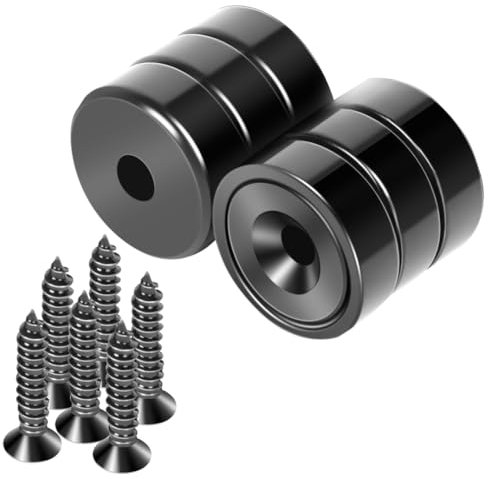 Neosmuk Magnete, 20mm Durchmesser, ideal für Holzwand, Whiteboard, Tür, Haus, Küche, Büro (schwarz, 6 Stück)