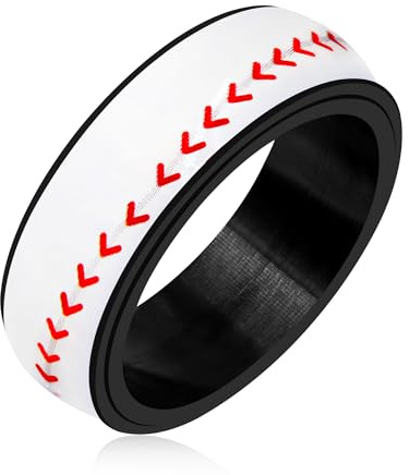 Uloveido Bague rotative en acier titane pour soulager le stress et l'anxiété - 8 mm, Métal, Aucune pierre précieuse