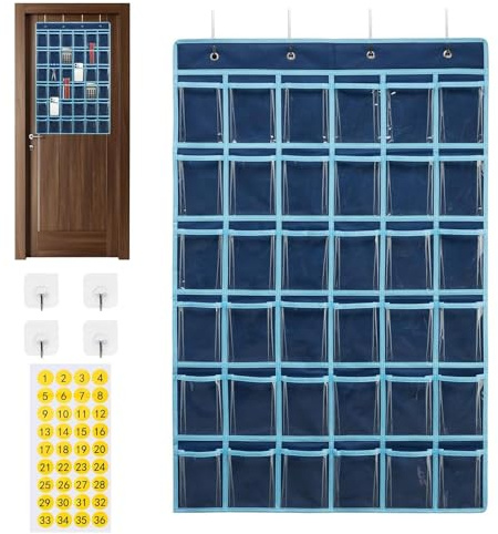 98 x 65 cm, organizer per classi, in tessuto non tessuto di alta qualità, 36 tasche, custodia numerata per aule, organizer da parete, tavolo da parete