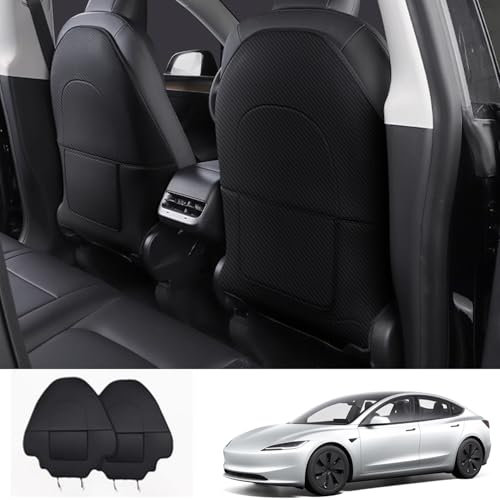 Ywooon Housse de Protection pour Sièges Arrière pour Tesla Model 3/Y/X/S, Protection Siege Voiture Enfant, 2 Pièce Housse de Protection pour Sièges Arrière Organiseur supplémentaire pour Tesla