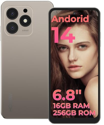 HOTWAV Note 13 Max Handy Ohne Vertrag: Smartphone 4G Android 14 Octa Core 16GB+256GB/1TB Erweiterbar, 5160mAh 6.8 HD+, 48MP + 16MP Kamera Simlockfreie Handys Face ID/Fingerabdruck/GPS/OTG//GPS