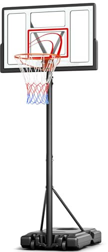 Basketballkorb Outdoor 305 cm,Basketballkörbe mit Ständer,Basketballkorb Höhenverstellbar 135-305cm,Transportable Korbanlagen Kinder Teenager Erwachsene