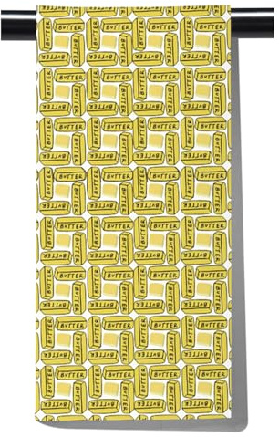 FUNYSO Toalla de cocina con temática de mantequilla, regalo para amantes de la mantequilla, regalo para amantes de la comida, regalo de inauguración de la casa (BUTTER UK)