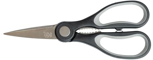 GRANA HOME Multifunktionale Schere – Robuste Edelstahl-Schere für Haushalt, Küche und mehr - Ergonomischer Griff für maximalen Komfort - Mit gezackten Zähnen für Nüsse und Flaschen - Modernes Design