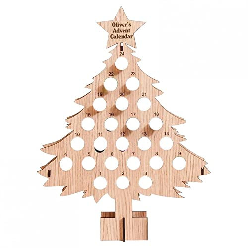 Jul vin adventskalender 2021 24 flaskor fristående trä julgran display stativ organiserare mini vinflaska hållare 30 x 40 cm