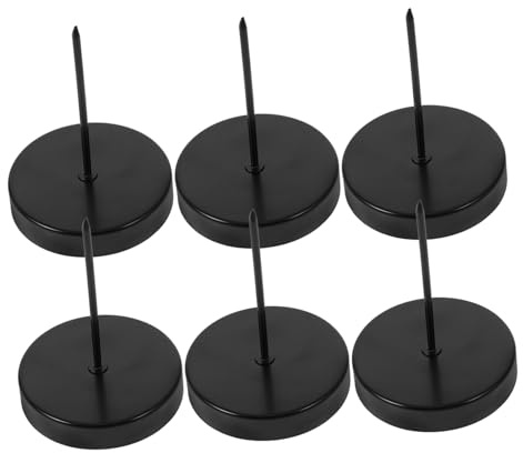 LOORGVEL Set 6 Pezzi Piattini per Candele in Ferro Nero Rotondi per Decorazioni Natalizie, Supporto per Esposizione Candele, per Stanza da Dormire e Ingresso