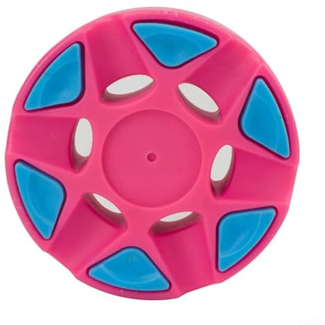 Hasaller Indoor Hockey Puck Indoor Roller Hockeys Puck Plastic Training and Game Pucks with 6 Bump Low Friction Design for Ice or Inline Hockey Practice Equipment Blue(Pink)