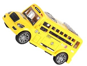 QUXVUIS Les Enfants adorent Les Jouets de Bus Scolaire avec entraînement à inertie, Simulation réaliste, Portes ouvrantes, Cadeau pour Les Enfants d'âge, Jaune, 13x5.5x6cm