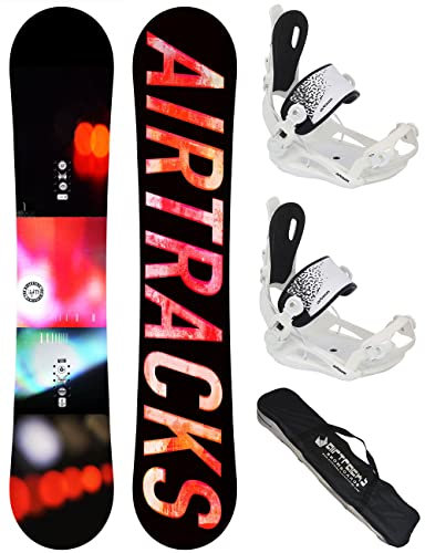 AIRTRACKS Damen Snowboard Set Lights Lady Rocker 144 - Snowboard Bindung Master W S - SB Bag