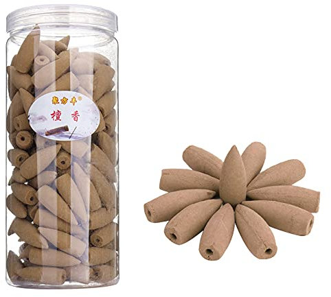 MANYYSI 168 Stück Rückfluss-Räucherkegel, Sandelholz, natürlicher Duft, Rückfluss-Räucherstäbchen, Bullet Tower-Kegel für Rückfluss-Räuchergefäß, Sandelholz