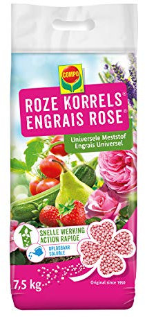 COMPO Pink Korrels Engrais Universel Action Rapide Soluble pour Fleurs, Plantes, Légumes et Fruits 7,5kg