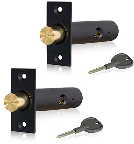 XFORT Jeu de 2 serrures de porte à mortaise avec 2 clés en étoile, serrure de sécurité pour porte offrant une meilleure protection (60mm, noir mat)