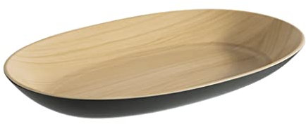 APS 84948 Schale „Frida“, 33,5 x 21 cm, H: 4 cm Melamin innen: Holzoptik außen: schwarz 1,2 Liter