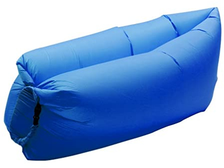TURIM Uppblåsbar soffa, luft, soffa, luft, lounger, med bärbart paket, luftsäng, bärbar Lazy Lounger för camping, strand, park, strand, ljusblå