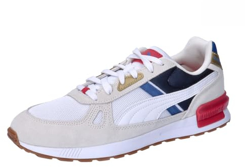 PUMA Unisex Graviton Pro Turnschuhe, Warm White Puma White Club Navy Club Red, 41 EU