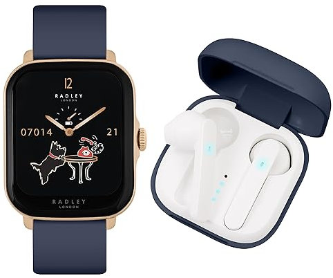 Radley Series 20 Smart Ink Rectangle Calling Watch with True Wireless Earphones RYS20-2156-TWS