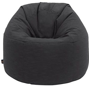 Loft 25 - Poltrona sacco grande, per soggiorno interno, poltrone sacco rotonde per adulti con imbottitura, sedile in morbido tessuto leggero e rilassante, design durevole, confortevole ed ergonomico