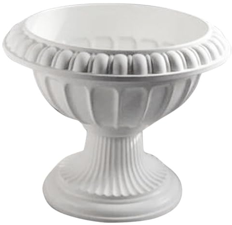 BESPORTBLE Urna De Plástico Florero Macetero De Columna Romana Urna Blanca Jarrón De Urna Tradicional Macetero De Urna con Pedestal Pilar Plantas Suculentas El Plastico Maceta