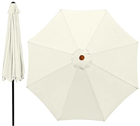 Funda de repuesto para sombrilla de 300 cm, 8 costillas, resistente al agua, protección UV, toldo de repuesto para sombrilla, toldo de mesa de mercado al aire libre, tela de repuesto, sin soporte para