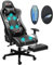 Douxlife Gaming Stuhl, mit 7 Punkt Massage, Fußstütze, Ergonomischer Bürostuhl, 90-175° Rückenlehne Einstellbar, Verstellbare 2D Armlehne, PC Gamer Stuhl Schreibtischstuh, 180KG, Grau