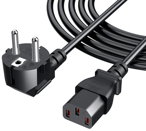 Kaltgerätekabel 3 M PC Stromkabel Netzkabel Power Cable für Computer Monitor Bildschirm LG Vizio TV Epson Drucker Beamer ION Pathfinder Guitar Amp Sprecher IEC C13 Buchse Kaltgerätebuchse Schwarz