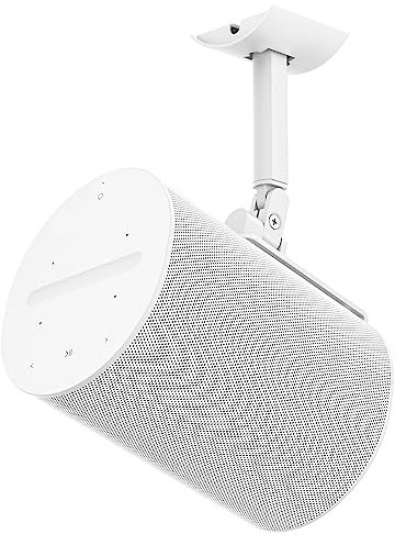 Supporto per altoparlante in metallo per Sonos Era 100 – Supporto regolabile per Sonos Era 100 supporto da parete per altoparlante a soffitto o a parete, bianco