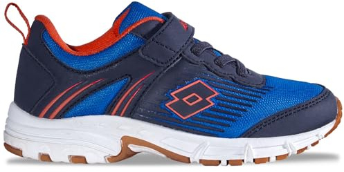 Lotto HATUSH K Unisex Kids Sneaker, Navy/Arancione, 34 EU