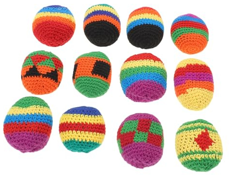 WEKAMOS 12piezas Sacos De Tejidos Mano para Niño Niña Pelotas Blandas Multicolores para Malabares Juguetes Sensoriales Seguros para Interiores y Exteriores