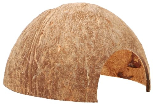 Veemoon Nascondiglio per Rettili in Guscio di Cocco Naturale, Rifugio per Ragni, Paguri, Nascondiglio in Legno, Piccola Grotta per Lucertole, Acquario, Accessori per Criceti, Tartarughe, Rane, Pesci E