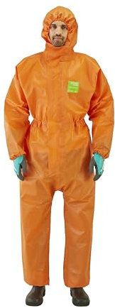AlphaTec 5000 soudé et scotché par ultrasons - Modèle 111, Combinaisons de protection chimique (type 3/4), Orange, Taille 5 (XL), 1 piece