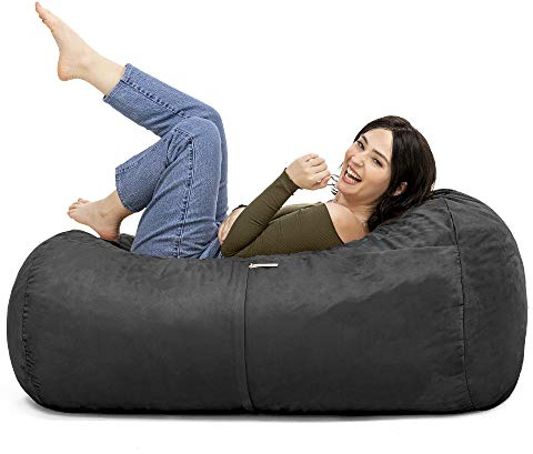 Jaxx Sofa Saxx 4-Foot Bean Bag Lounger, Black