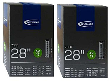 Schwalbe Unisex-Adult AV17 Fahrradschlauch, Schwarz, 28