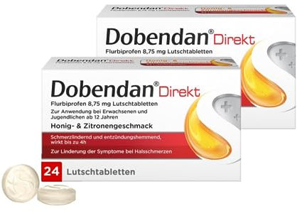 Doppelpack DOBENDAN Direkt bei starken Halsschmerzen & Schluckbeschwerden, 2x 24 St. Tabletten