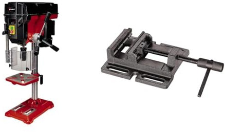 Einhell Perceuse à Colonne TE- BD 550 E (Puissance : 550W, Vitesse : 450-2500 tours/minute) + Étau