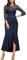 MISSMAY Women's Vintage Lace 2/3 Sleeves Evening Party Wedding Guest Formal Long Dress (Large, Navy Blue)