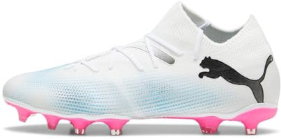 PUMA Herren Future 7 Match FG/AG Soccer Shoe, White Black-Poison Pink, 44 EU