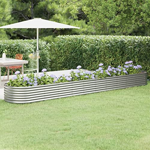 puraday Jardinière surélevée pour jardin 440 x 80 x 36 cm - Jardinière pour terrasse, potager - Spirale d'herbes XXL - Jardinière surélevée en métal - Jardinière surélevée en acier - Grand XXL -