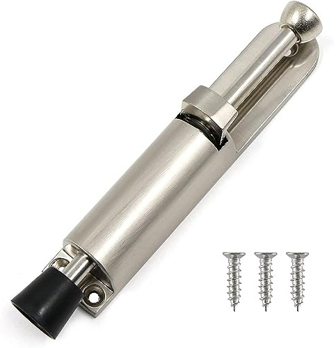 Metall dörrstopp, zinklegering pedal dörrstopp, dörrlås golv, fjäderbelastad dörrhållare, golv dörrhållare för garageport, innerdörrar och balkongdörrar med fotmanövrering och skruv