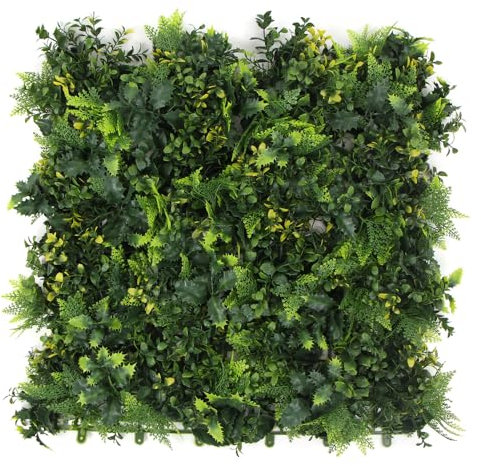 ULAND Artificial Plants Wall, 12 PCS of 50 x 50cm, Grass Wall Panels, Greenery Hedges, Living Backdrop Fence Screening, Home Garden Outdoor Wall Decoration (12, A213)