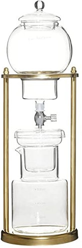 GUOQDAMI Caffettiera creativa a freddo, moderna caffettiera a sifone con ripiano in acciaio inossidabile, caffettiera in vetro altamente traslucido Caffettiera Pour Over