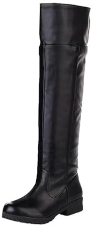 NoryNick Botas altas Anime Cosplay Botas hasta la rodilla Botas de equitación Gigant Zapatos Cosplay Botas Largas Botas de cuero Halloween Carnaval Disfraz, Negro , 44 EU